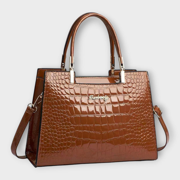 Beth - Glossy Crocodile Pattern Handbag