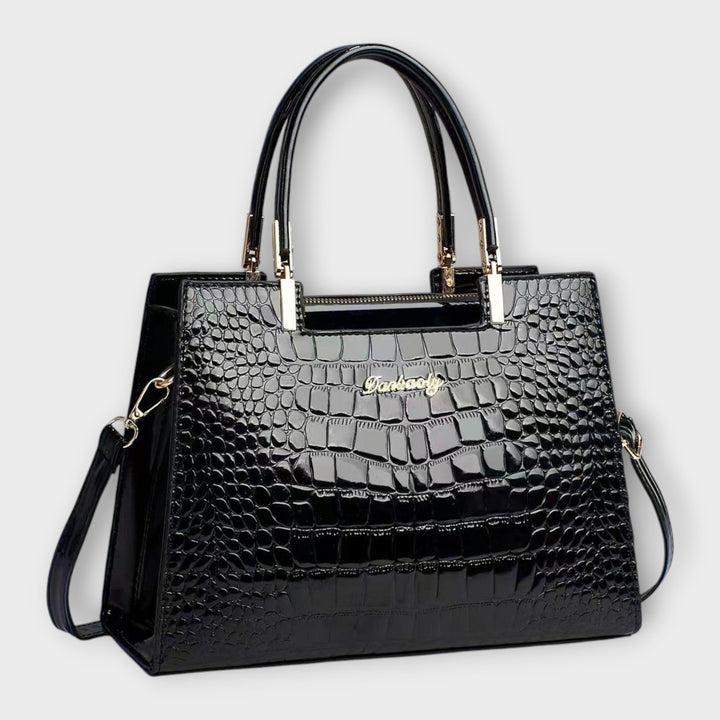 Beth - Glossy Crocodile Pattern Handbag