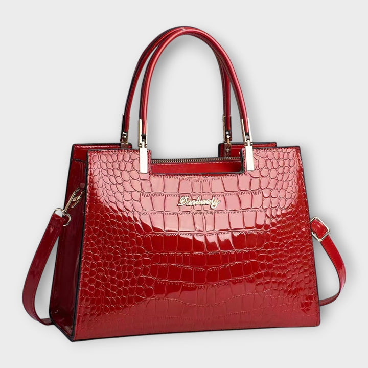 Beth - Glossy Crocodile Pattern Handbag