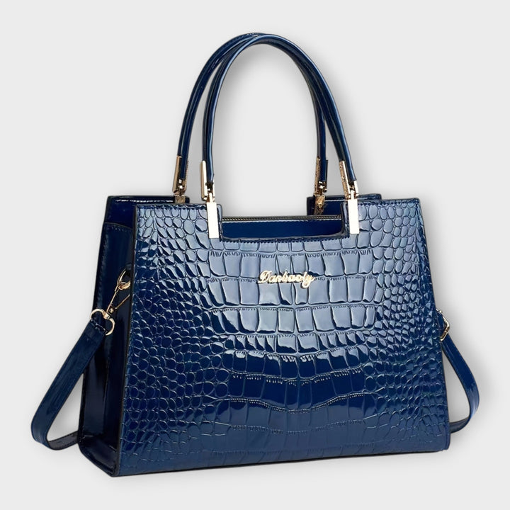 Beth - Glossy Crocodile Pattern Handbag