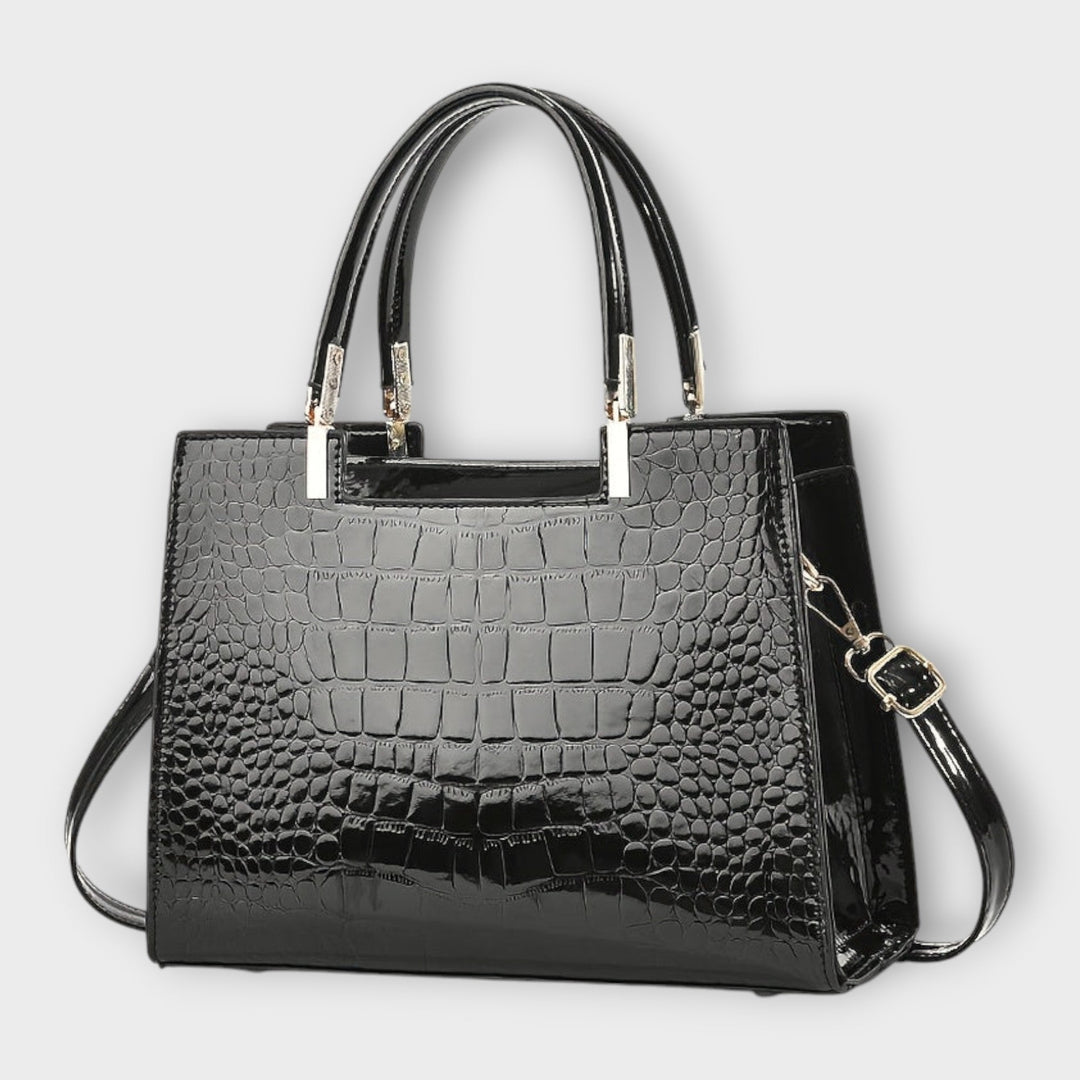 Beth - Glossy Crocodile Pattern Handbag