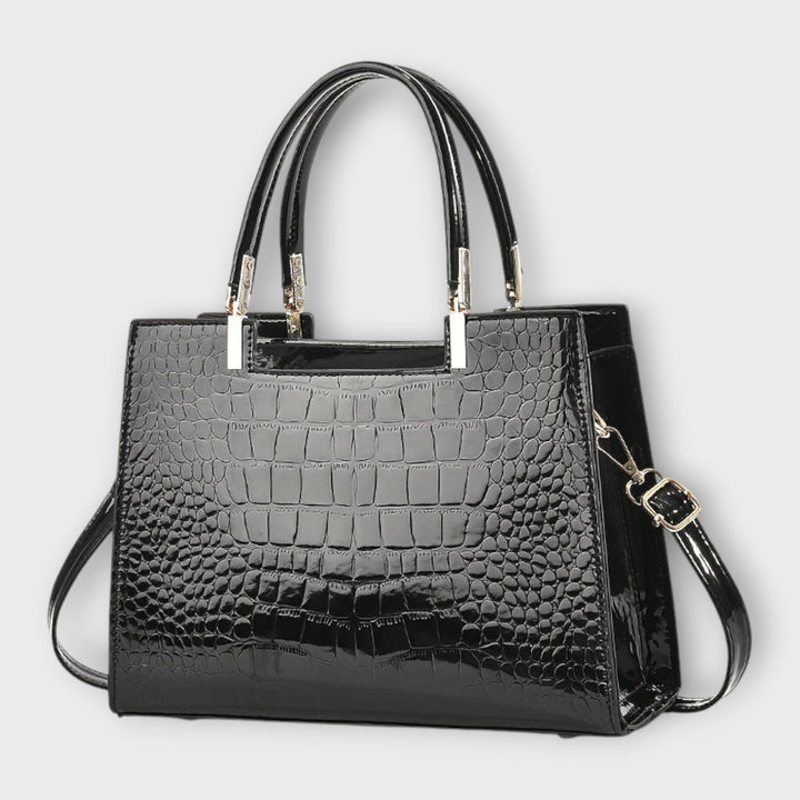 Beth - Glossy Crocodile Pattern Handbag