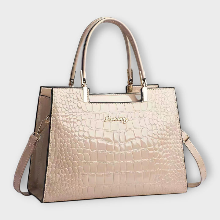 Beth - Glossy Crocodile Pattern Handbag