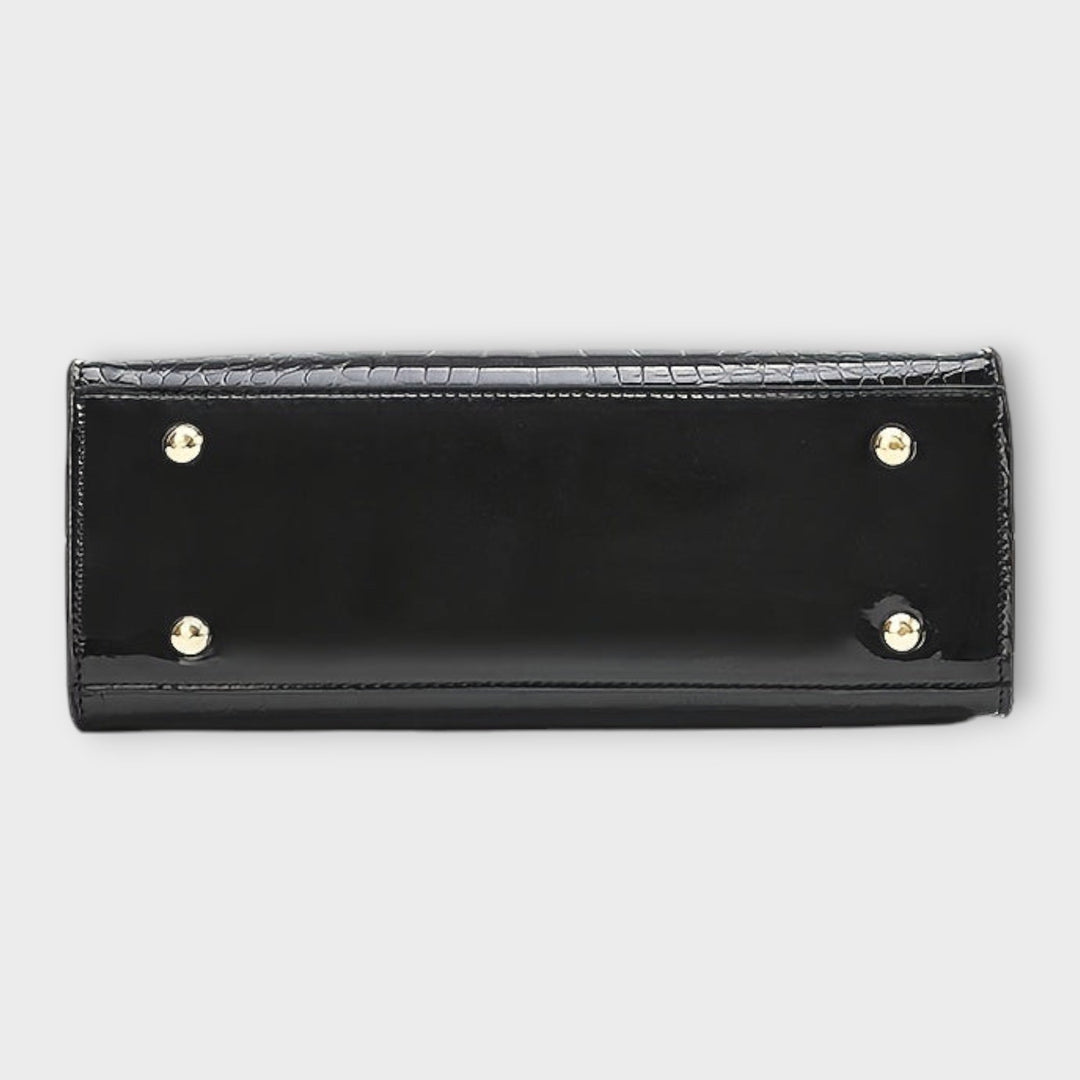 Beth - Glossy Crocodile Pattern Handbag