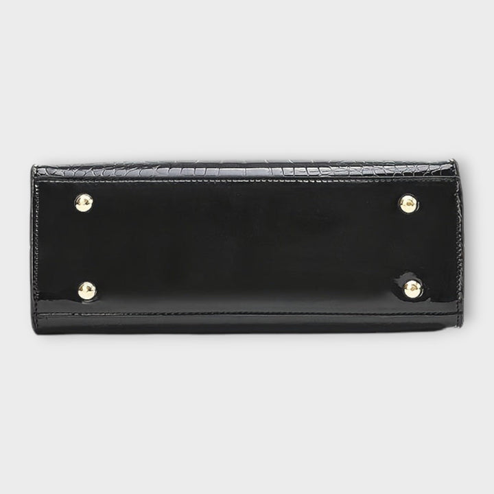 Beth - Glossy Crocodile Pattern Handbag